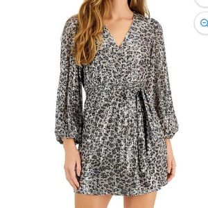 Taylor Animal Print Sequin Dress
